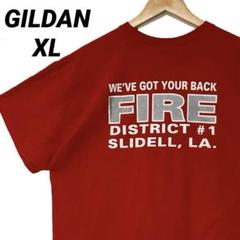 GILDAN ギルダン ルイジアナ州 消防隊 エンブレム Tシャツ USA古着