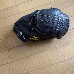 ⭐️美品⭐️Mizuno 黒 レザーグローブ　未使用 Mizuno 黒 レザーグローブ ゴールドロゴ 野球用グローブ 内野手