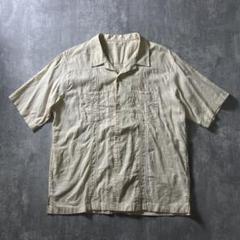 90s オープンカラー　開襟シャツ　アイボリー　キューバシャツ