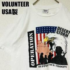 ヴィンテージ VOLUNTEER USA製 半袖Tシャツ ビッグプリント L 白