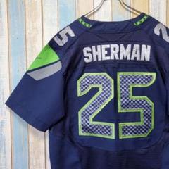 ナイキ NFL 全刺繍 シーホークス アメフトゲームシャツ L相当