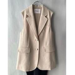 極美品✨ダイアグラム　24SS ブッチャーテーラーベスト　ジレ　ベージュ　36 極美品✨ダイアグラム 24SS ブッチャーテーラーベスト ジレ