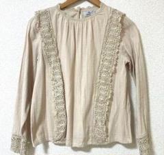 レース　ブラウス　ほんのりピンクなベージュ パラビオン