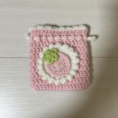 いちごの巾着.ᐟ‪.ᐟ ハンドメイド 編み物 かぎ針編み