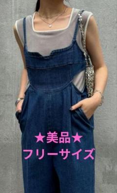 COLLAGE GALLARDAGALANTE クリッピングデニムロンパース M