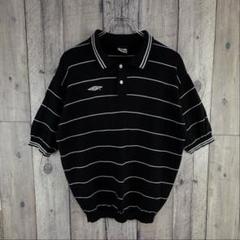 OLD UMBRO 00s アンブロ ボーダー ニット 半袖 ポロ シャツ L OLD UMBRO 00s アンブロ ボーダー ニット 半袖 ポロ シャツ L