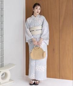ゆかた館グレース　ベージュ　浴衣　ゆかた　花柄　ホワイト　帯 セール】こだわり浴衣5点セット（浴衣）｜ゆかた館グレース