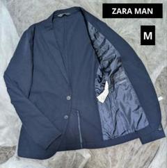 ZARA MAN ドライシアサッカーサマーテーラードジャケット М ネイビー