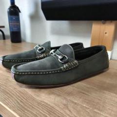 GUCCI【深緑】スウェードビットローファー　　シルバー金具 サイズ27.5cm GUCCI【深緑】スウェードビットローファー シルバー金具 サイズ