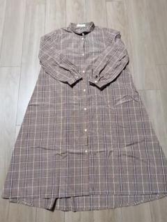 Samantha Mos2 blue チェック柄シャツワンピース