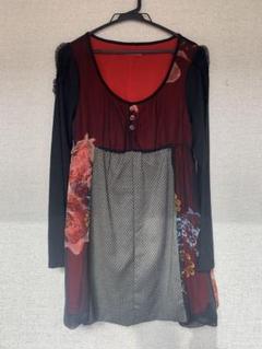 SOGGO COLLECTION 花柄ドット 長袖チュニッ　　フランス製
