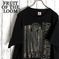90s USA製 ニューヨークマンハッタン ゴールドプリントTシャツ