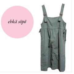【エヘカソポ】ehkä söpö♡綿100%♡サロペットワンピース♡脇リボン♡F