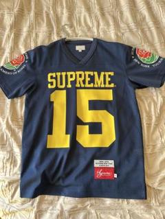 SUPREME メッシュJersey サイズs ネイビー　yellow
