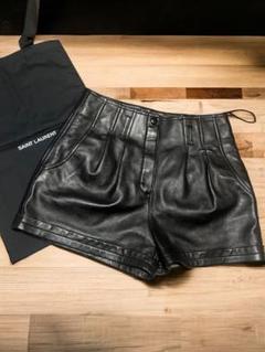 SAINT LAURENT - saint laurent paris レザーショートパンツ