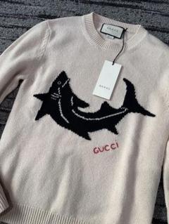 GUCCI サメ刺繍 ニットセーター クリーム色 新品タグ付 XSサイズ
