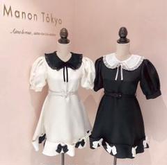 manon tokyo フリルジャガードベルトワンピース