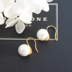 再入荷♡　レディース　ゴールド　ピアス　大粒　パール　フォーマル　上品