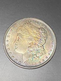 PCGS PR70DCAM 最高鑑定 2024-S モルガン ダラー 999銀貨 レインボートーン・両面】PCGS鑑定MS64 1885年 モルガンダラー