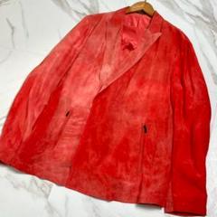 現行・美品　エンポリオアルマーニ　シアー　ジャケット　薄手　ムラ染め　レッド　赤