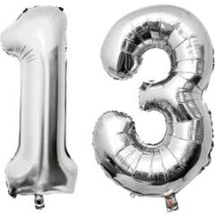 大きい 数字 13 バルーン バースデー パーティー 誕生日 風船 シルバー