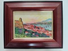 [美品]日本製額縁 ドイツ ハイデルベルグ 風景画 水彩画 絵画 レトロ agmotokawa_naitou-heiderberg2