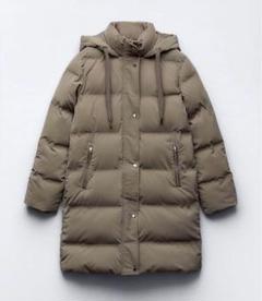 ZARA★ウインドプロテクションフードパフアノラック　ブラック ZARA ウインドプロテクションフードパフアノラック - ダウン