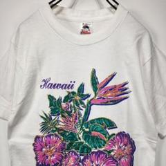 スーベニア　ヴィンテージ　Tシャツ　S　ハワイ　ビッグプリント　ラメ　古着コーデ