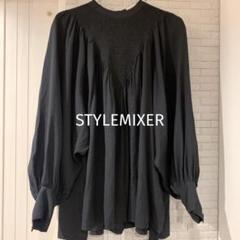 STYLEMIXER スタイルミキサー シャーリングギャザートップス　黒のサムネイル