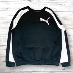 PUMA プーマ スウェット 胸ロゴ 黒色 白色 XXL 0371