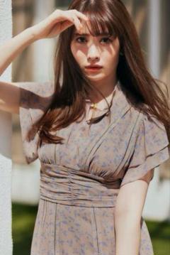 ハーリップトゥ　Muguet-printed Romantic Dress S herlipto Muguet-printed Romantic Dress