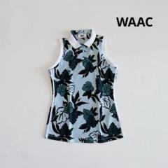WAAC ワック レディース M ゴルフ ノースリーブポロシャツ 総柄 ワッキー