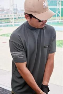 ★RUFFLOG ラフロッグ　Tシャツ モックネック チャコール Lサイズ