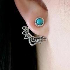 2WAYで使える主役級ピアス✨爽やかターコイズ×クールシルバー②