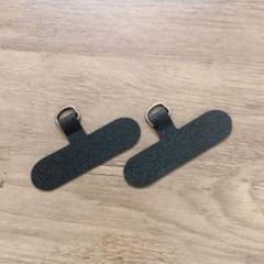 スマホ タグパッチ スマホ ストスマホ ストラップ 2枚パッチ 全機種対応 黒