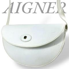 AIGNER アイグナー ショルダーバッグ レザー ホワイト メッセンジャー