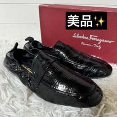 美品✨FerragamフェラガモガンチーニフラットシューズLIPAR 黒
