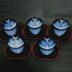 ☆茶碗蒸し器 5客セット蝶々
