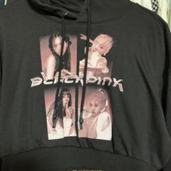 未使用品　BLACKPINK グラフィック クロップドフードパーカー