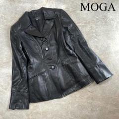 【美品】MOGA モガ 羊革 レザー × ファー レザージャケット BLACK 美品】MOGA モガ 羊革 レザー × ファー レザージャケット BLACK