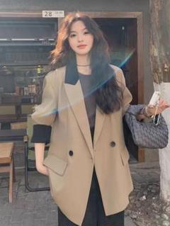 新品✨テーラードジャケット シンプルバイカラーのジャケット❤️女子会やデート