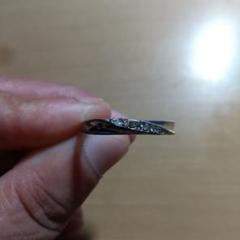 シンプル シルバーリング ダイヤモンド風