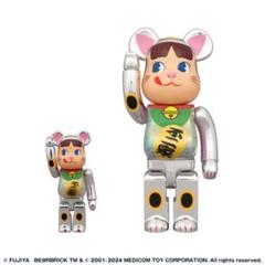 BE@RBRICK 招き猫 ペコちゃん 蓄光ミルキー入　100% & 400%のサムネイル