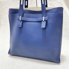 【希少 極美品】FURLA フルラ メンズ トートバッグ 　ブルー FURLA フルラ MAN GIOVEトートバッグ Xl NERO+BLU JAY int