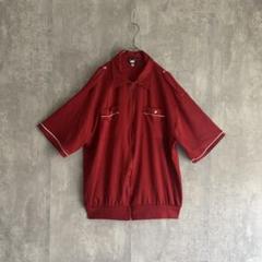 J.BLAIR 半袖ジャージフルジップ USA製 レッド 古着