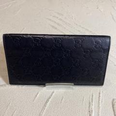 GUCCI 長財布 シマ GG柄 美品✨グッチ GUCCI 長財布 シマ レザー GG柄 ブラック