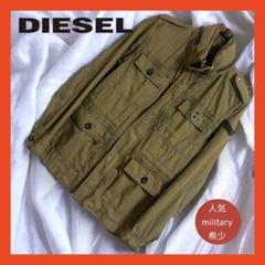 DIESEL】ディーゼル ミリタリージャケット フード カーキ - メルカリ