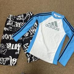 adidas ラッシュガード 青/白 150