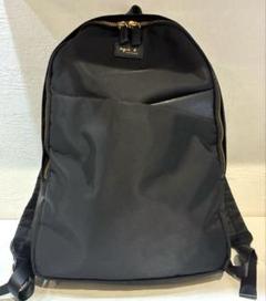 【美品】agnes b. ナイロン×レザー　リュック　黒