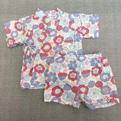 安心の日本製 花柄甚平 80cm 綿100%